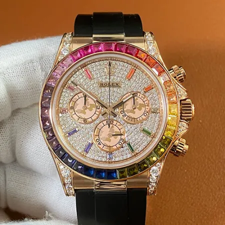 ロレックススーパーコピー時計 コスモグラフ デイト40mm レインボー ダイヤ ブレスダイヤモンド 116595RBOW