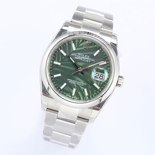 ロレックスコピー腕時計激安 デイトジャスト 36mm グリーンパーム 126200-1