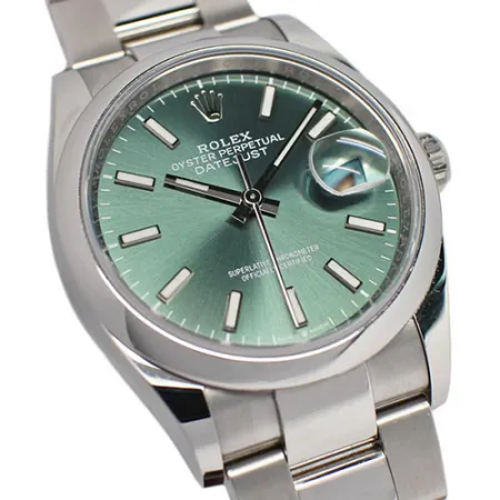 ロレックススーパーコピー時計デイトジャスト 36mm ミントグリーン 126200