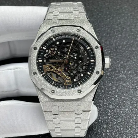 オーデマピゲ最高級スーパーコピー腕時計 ロイヤルオーク オープンワーク フロステッドゴールド ダブルバランスホイール15407BC.GG.1224BC.01