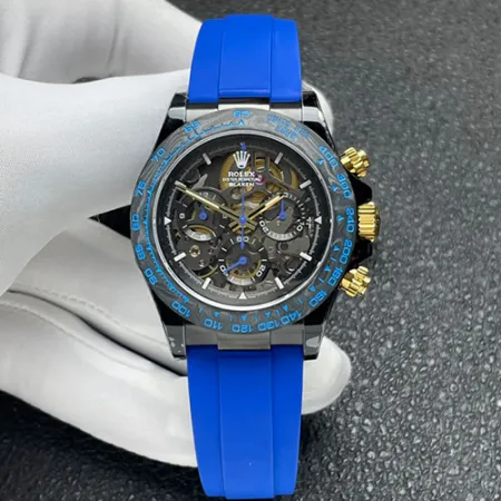BLAKEN改装ロレックススーパーコピー時計 コスモグラフ デイトナ40mm スケルトンダイヤル ブルー M001730