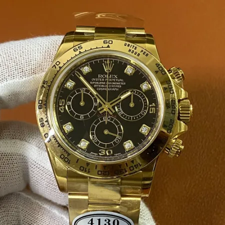 CLEAN市場人気のロレックスコピー コスモグラフ デイト ブラック 専用の4130自動巻 M116508-0008