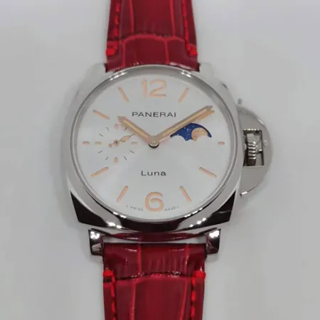 パネライスーパーコピー時計n級 ルミノール ドゥエ ルナ ムーンフェイズ アリゲーターレザー ユニセックス PAM01180