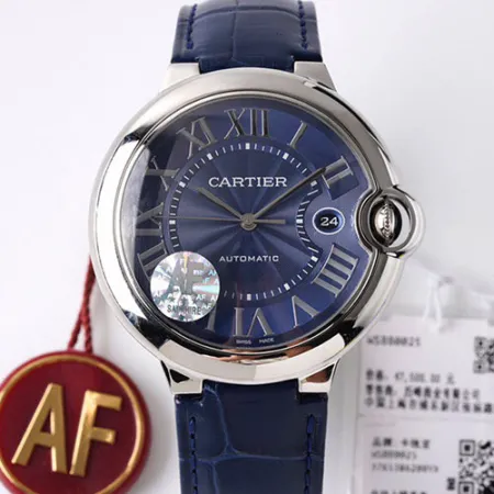 カルティエコピー時計n級 バロンブルー ブルー 42mm 2824ムーブメント搭載！ WSBB0025