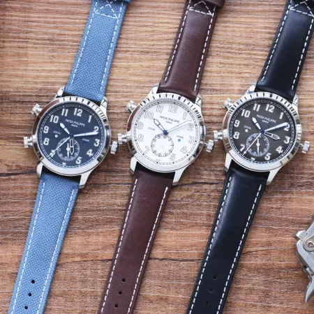 高貴のパテックフィリップ タイムピース シリーズ デュアル タイムゾーン機能 カレンダーメンズ腕時計 44530