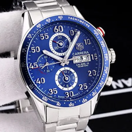 タグ・ホイヤースーパーコピー時計 カレラ キャリバー16 ネイビー クロノグラフ 21600振動 CV2A1V.BA0738