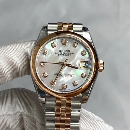 人気ロレックスデイトジャスト時計コピー31mm ホワイトシェル M278241-0026