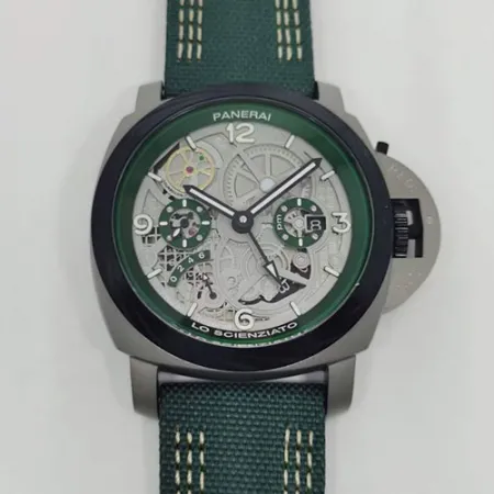 【トゥールビヨン GMT 】パネライコピー時計PAM00768 グリーンス ロ シェンツィアート ルミノール 1950