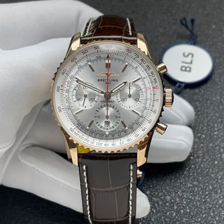 新品ブライトリング時計コピー ナビタイマー B01 クロノグラフ41 シルバー RB0139211G1P1