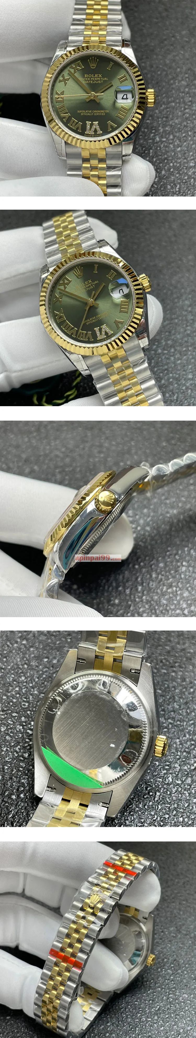 ロレックススーパーコピー時計 デイトジャスト 31mm グリーンVIダイヤM278273-0016