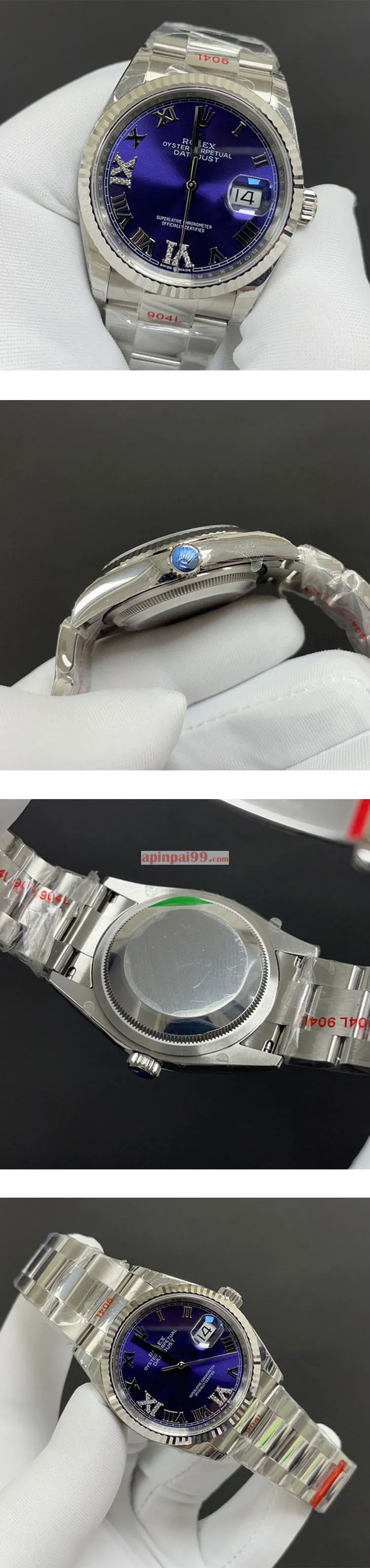 ROLEXスーパーコピー時計 デイトジャスト 36 オーベルジーヌ VI IXダイヤ 126234