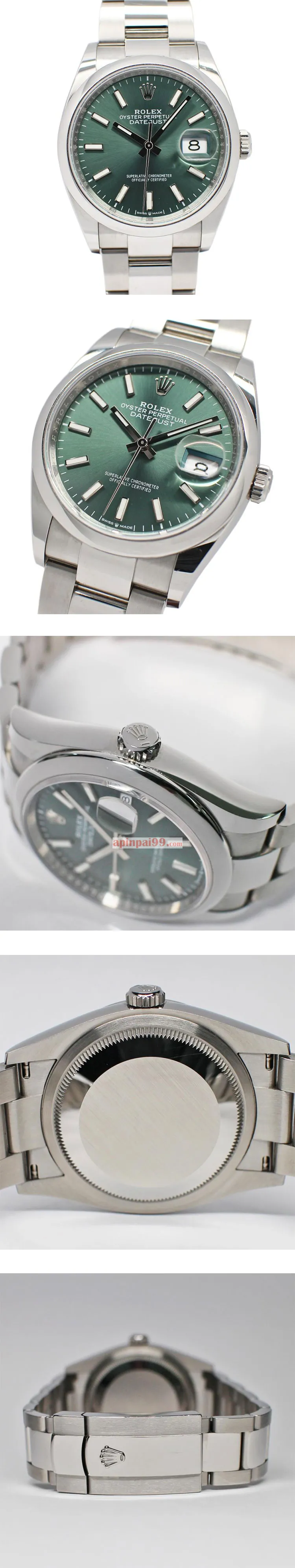 ロレックススーパーコピー時計デイトジャスト 36mm ミントグリーン 126200