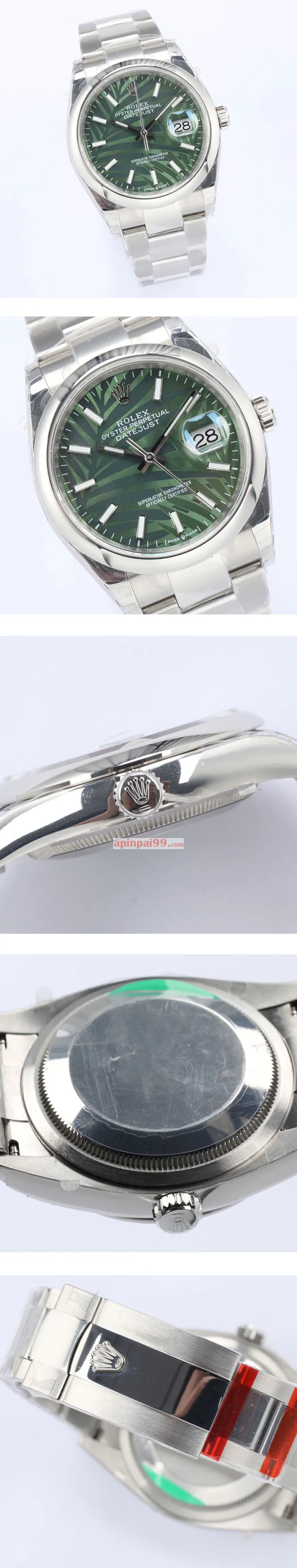 ロレックスコピー腕時計激安 デイトジャスト 36mm グリーンパーム  126200-1