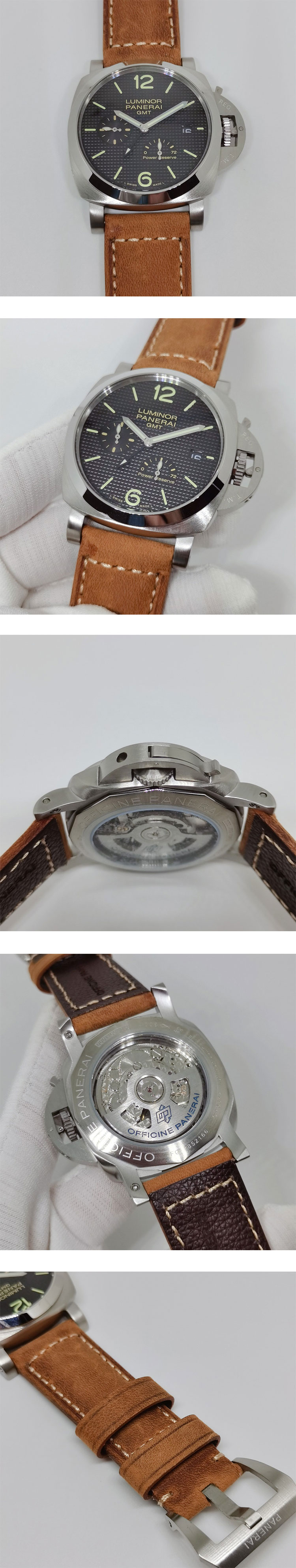 パネライコピー腕時計 ルミノール 1950 3デイズ GMT アッチャイオ パワーリザーブ メンズ PAM00537