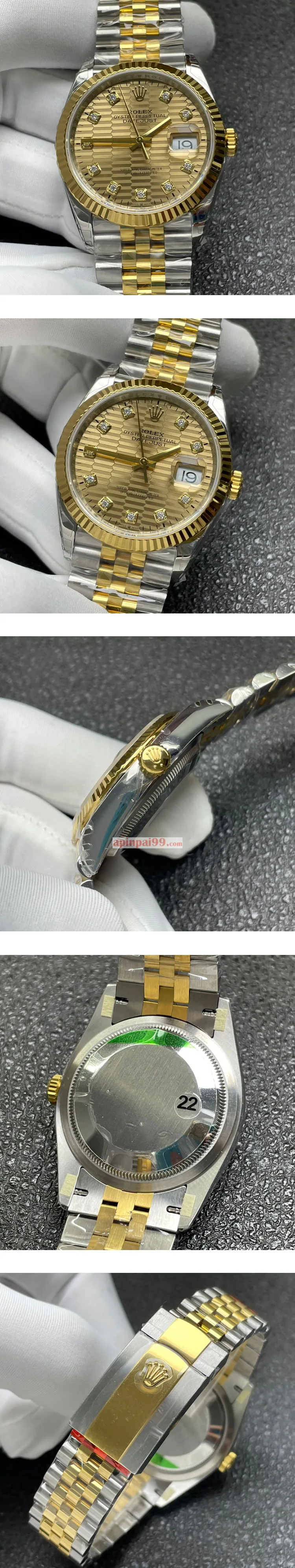 Rolexスーパーコピー時計 デイトジャスト 36mm シャンパンフルーテッド 1262330