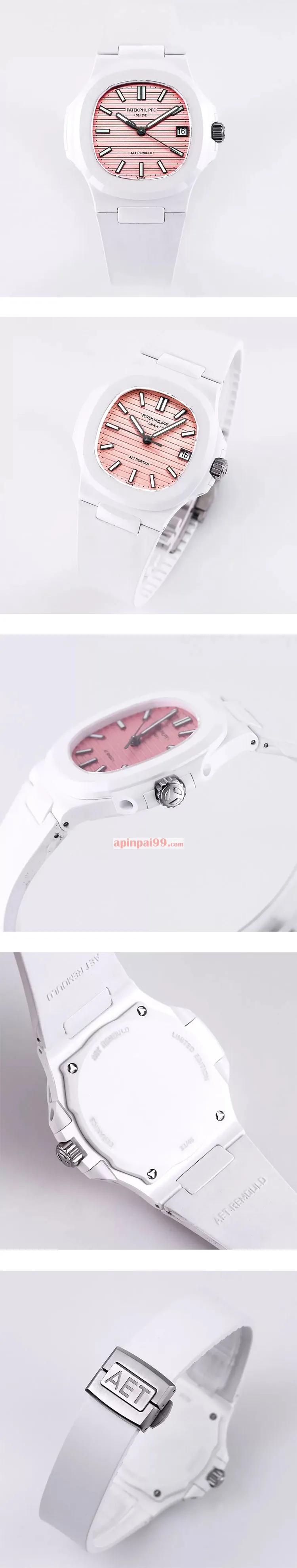 高級改装AET パテック フィリップコピー時計 ノーチラス ティファニーブルー 40mm ピンク 57111A-018-1