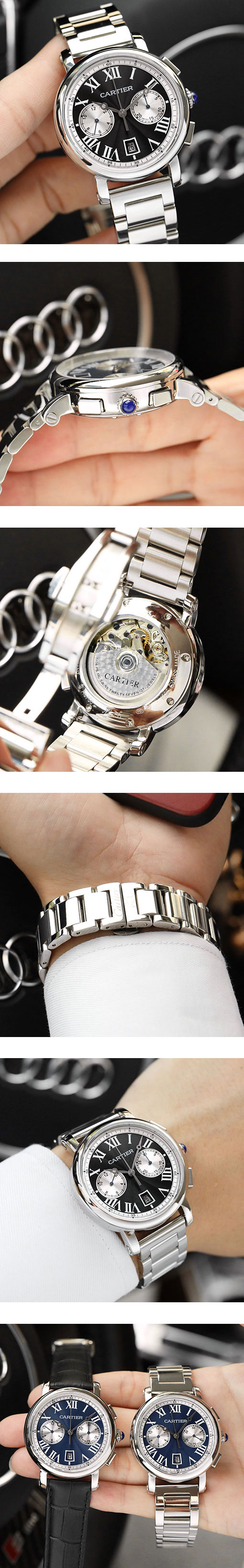 カルティエコピー時計 ロトンド ドゥ クロノグラフ ブラック WSRO0002-1