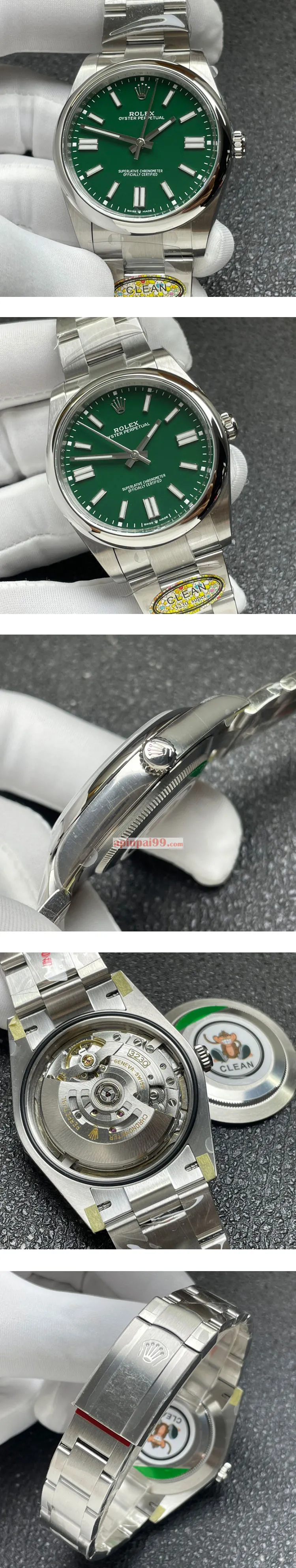 【CLEAN製】ロレックススーパーコピー時計n級 オイスターパーペチュアル 41mm グリーン 124300-1
