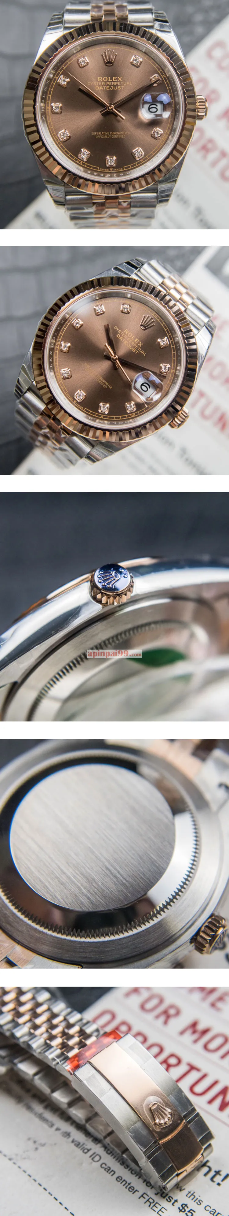 高品質ロレックスコピー時計 デイトジャスト41mm チョコレート10P文字盤 126331-1