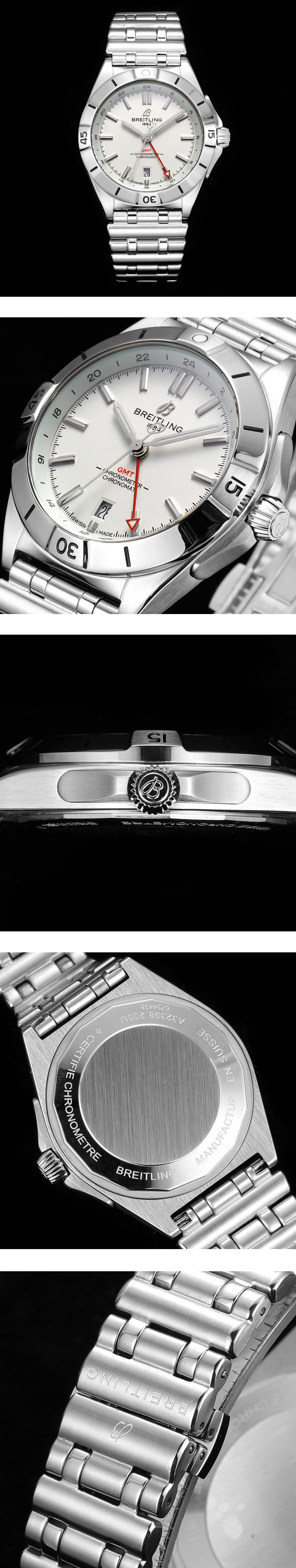 ブライトリングコピー時計n級 クロノマット GMT 40mm ホワイト A32398101A1A1