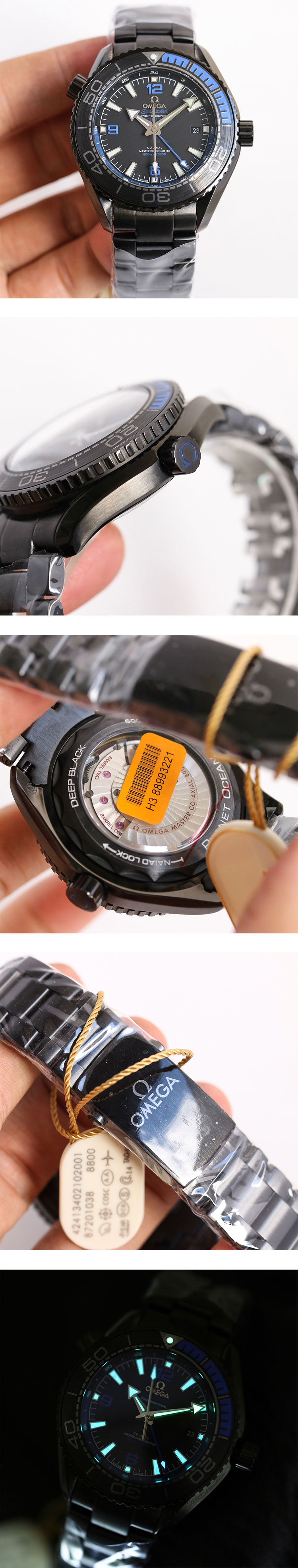 新品オメガ時計n級 シーマスター ブラックコーティング 215.92.46.22.01.002