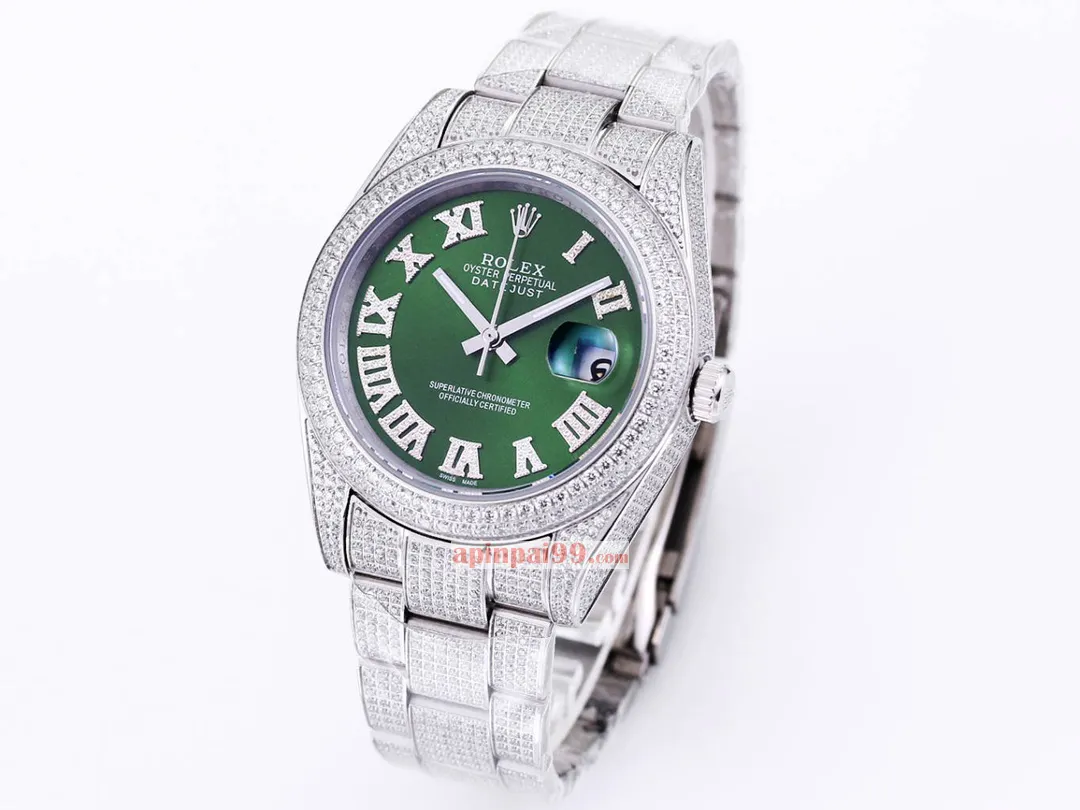 新品ロレックススーパーコピー時計 フルダイヤモンド オイスター パーペチュアル デイトジャスト シリーズ 100489[5]