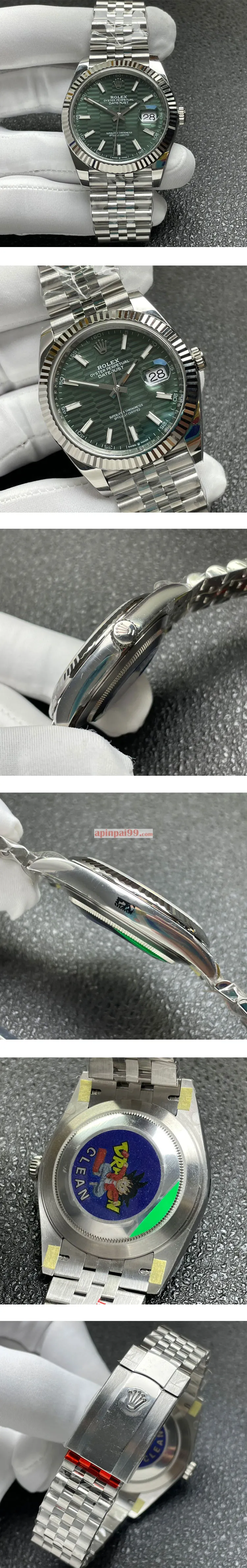 ロレックスコピー新品 デイトジャスト 41mm ミントグリーン フルーテッドモチーフ126334-1