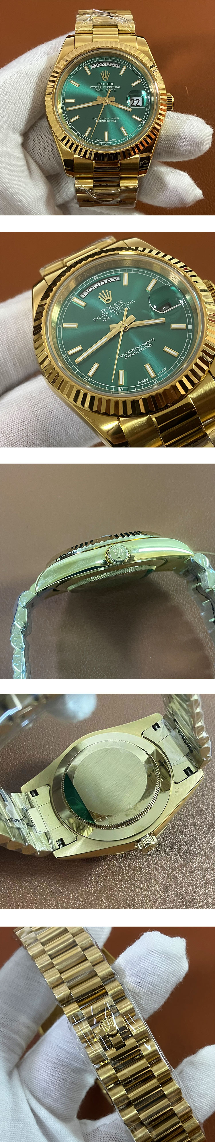 グリーン ロレックスコピー腕時計デイデイトII 218238-2023