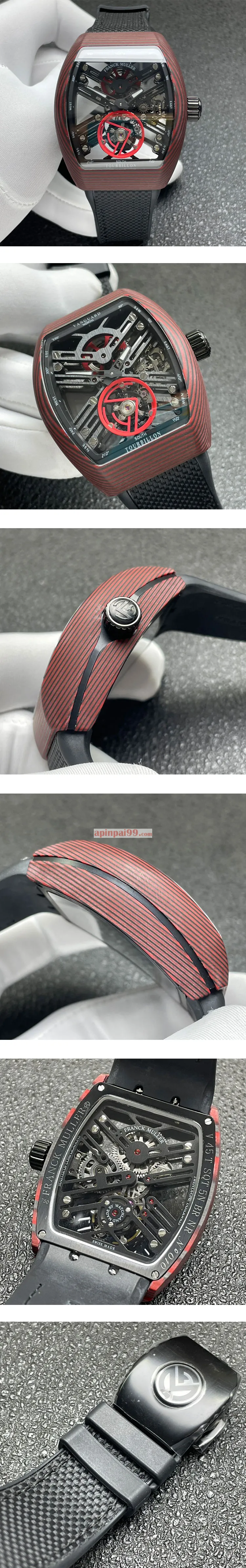 入手困難スーパーコピーフランクミュラー時計 ヴァンガード セブンデイズ スケルトン レッド V 45 T SQT CARBONE