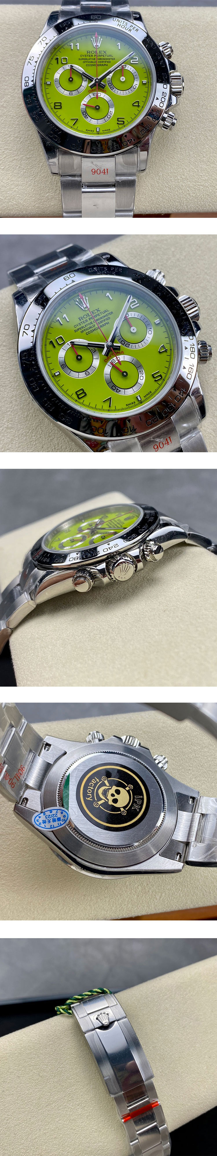 新品Rolex時計コピー デイトナ40mm グリーン コスモグラフ 専用の4130自動巻き IPK工場