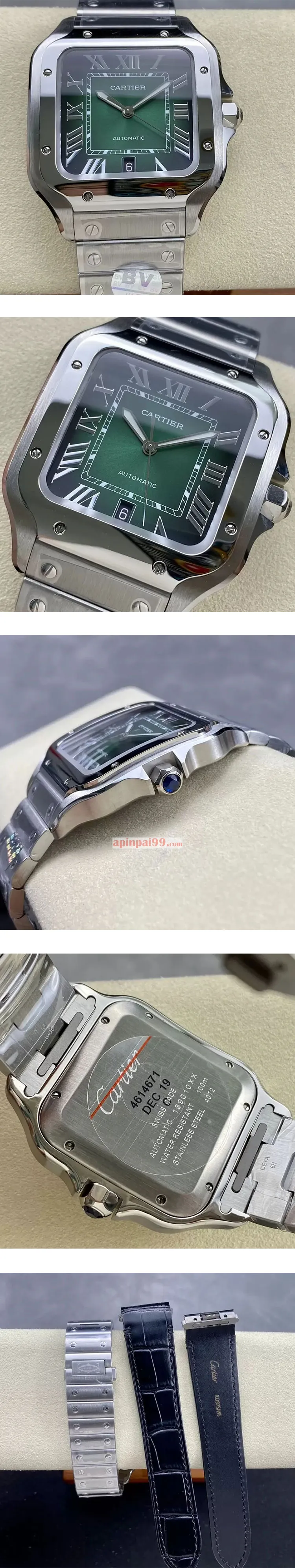 カルティエn級人気 WSSA0062 サントス ドゥ LM スモーキーグリーン 39.8mm