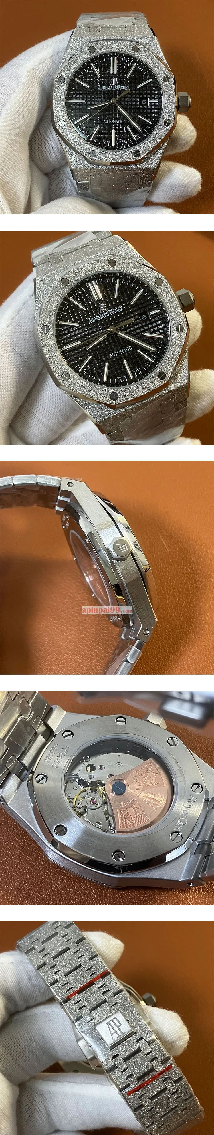 最完璧オーデマピゲ ロイヤルオークフロステッドゴールド 41mm ブラック15410-011