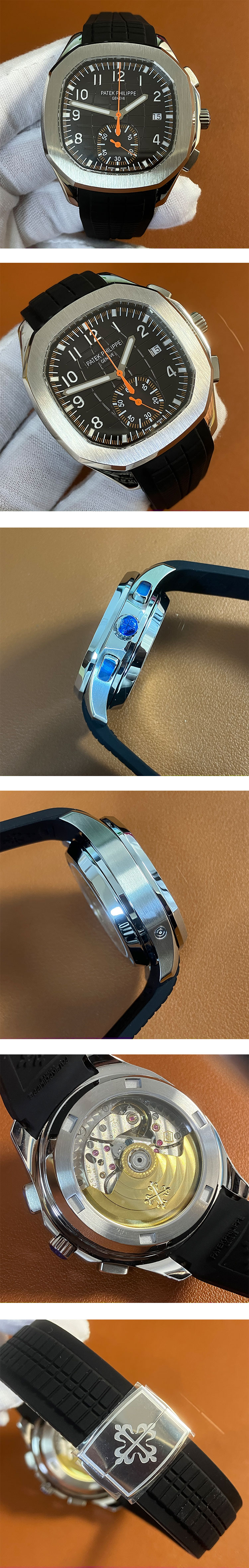 2023最高級パテック・フィリップ スーパーコピー時計 アクアノート クロノグラフ 5968A-001 ブラック文字盤 