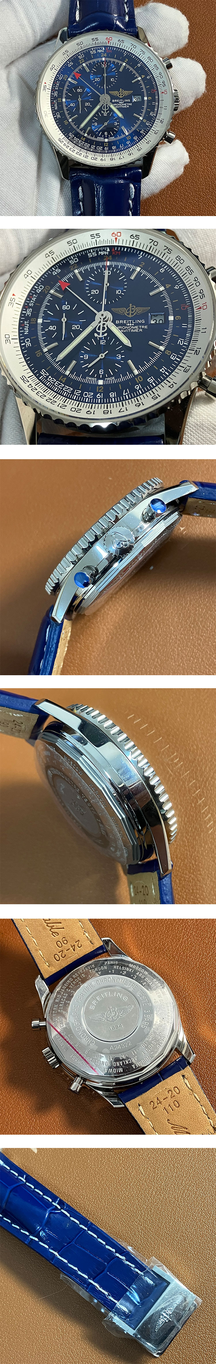 ブライトリングブランドのコピー時計 ナビタイマー GMT ブルー 46mm A24322121C1P1