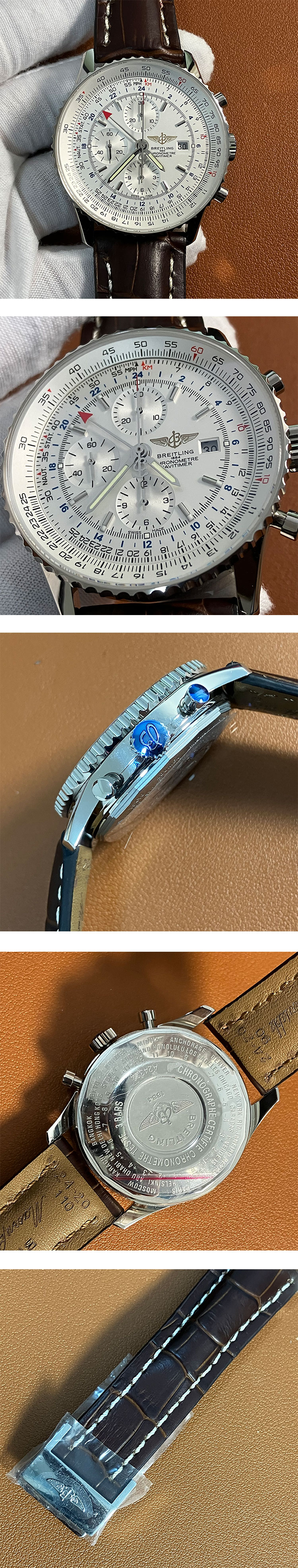 2023ブライトリングスーパーコピー時計 ナビタイマー GMT A24322121G1P1 ホワイト 46mm