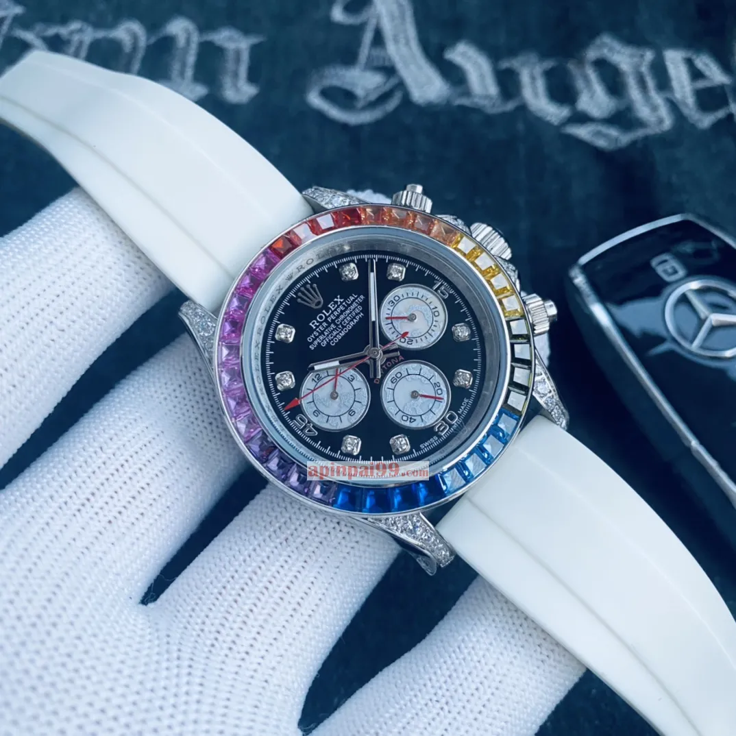 高品質ロレックス ホワイト レインボー ディコピー時計 3210566[2]