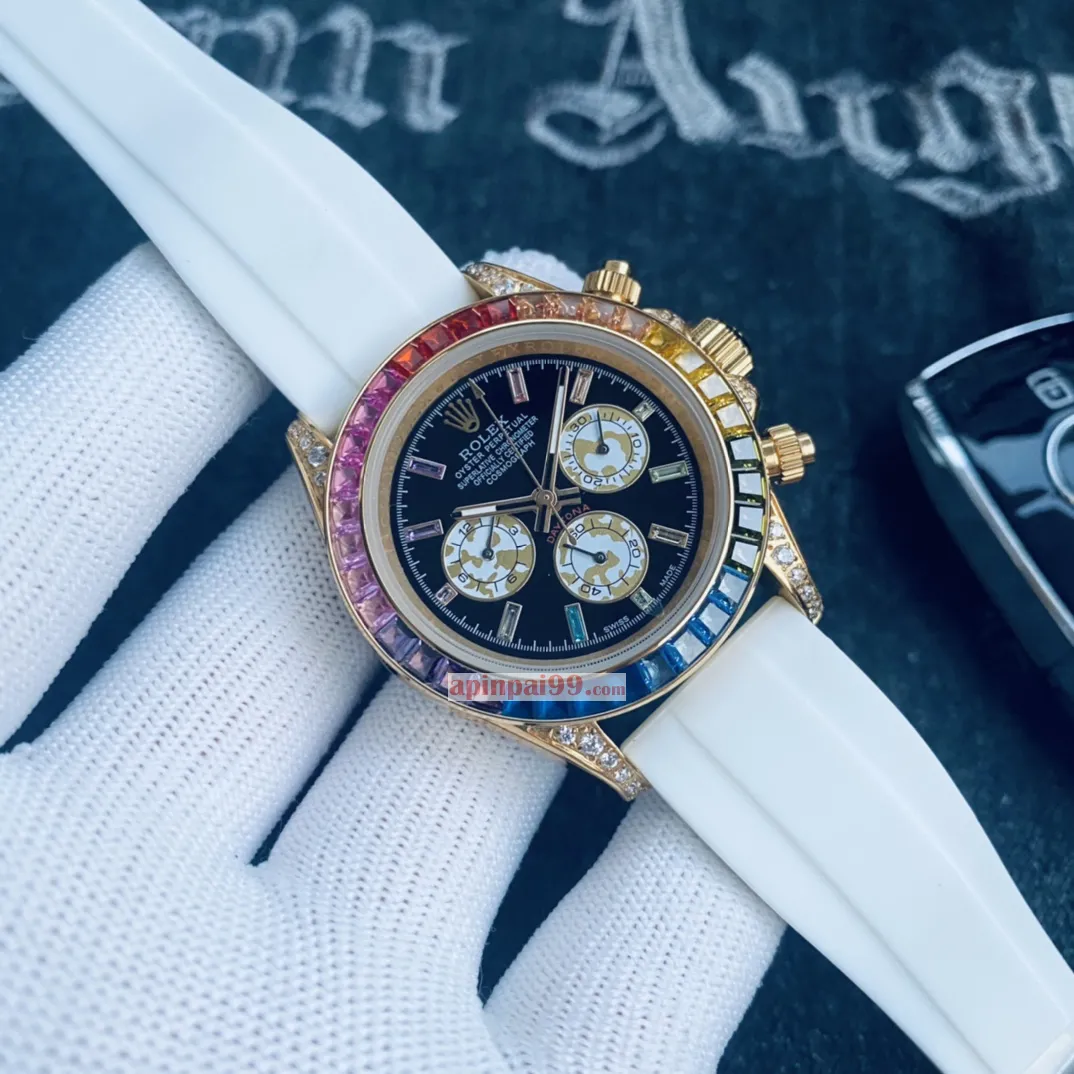 高品質ロレックス ホワイト レインボー ディコピー時計 3210566[3]