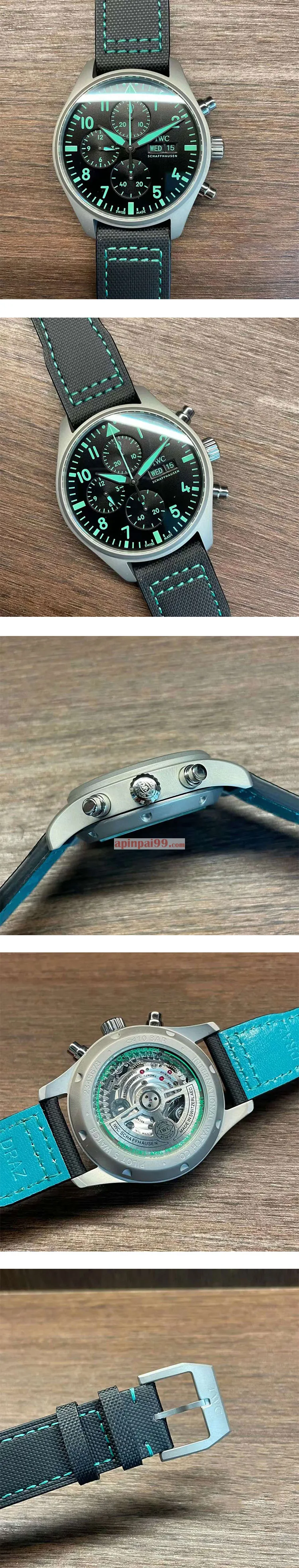 高品質IWCスーパーコピー時計パイロットクロノグラフ41 メルセデスAMGペトロナス チタン/レザー IWC388108