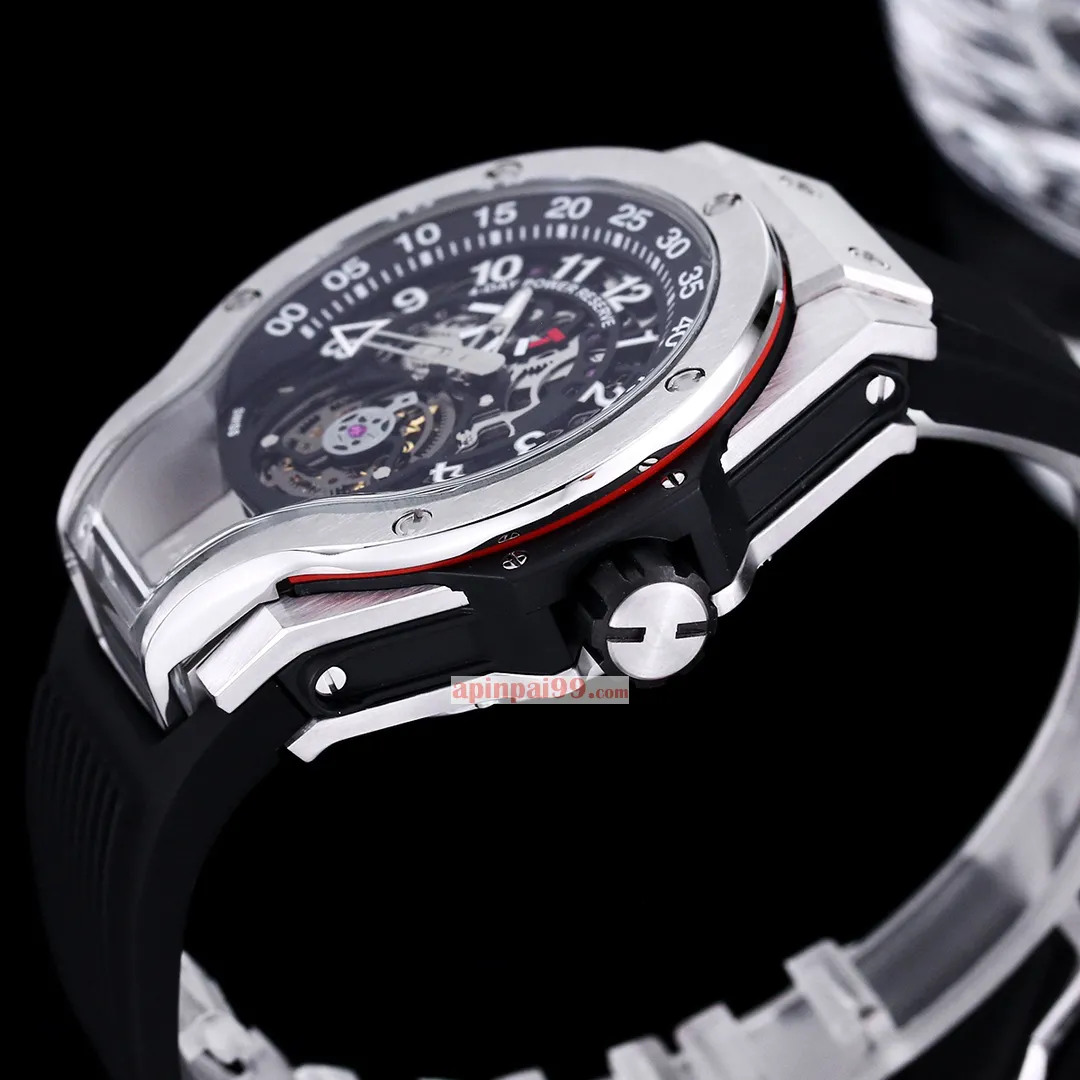 ウブロの新しいバイアクシャル トゥールビヨンとバイレトログラード表示の複雑機構時計コピー 1456HB103-1[5]