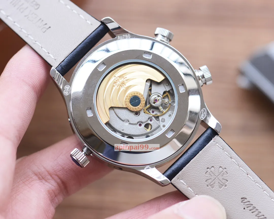 高貴のパテックフィリップ タイムピース シリーズ デュアル タイムゾーン機能 カレンダーメンズ腕時計 44530[8]