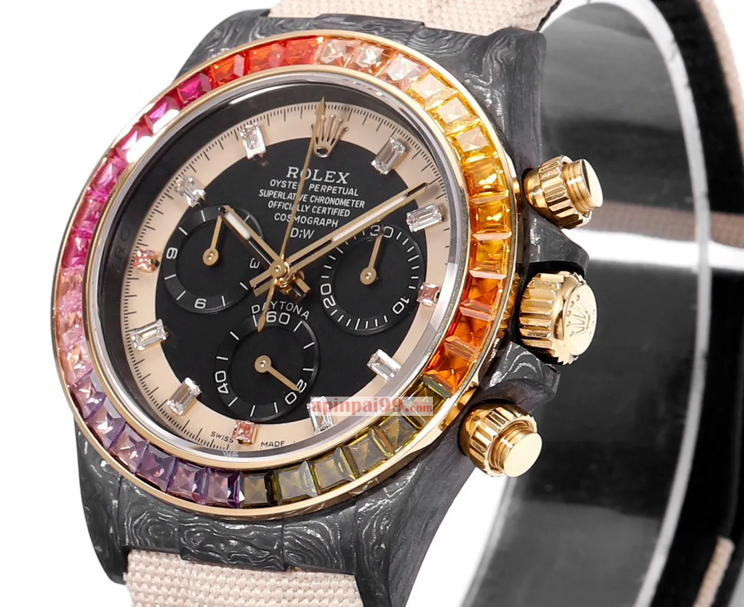 新品ロレックススーパーコピー時計 ユニバース クロノグラフ デイトナ シリーズ カーボンファイバー ルミナス 369811[2]