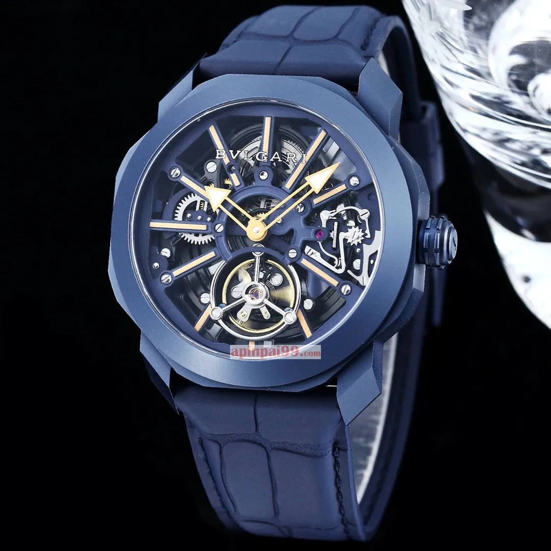 ブルガリコピー男性オクト ローマ スケルトン フライホイール高品質時計 bv88066