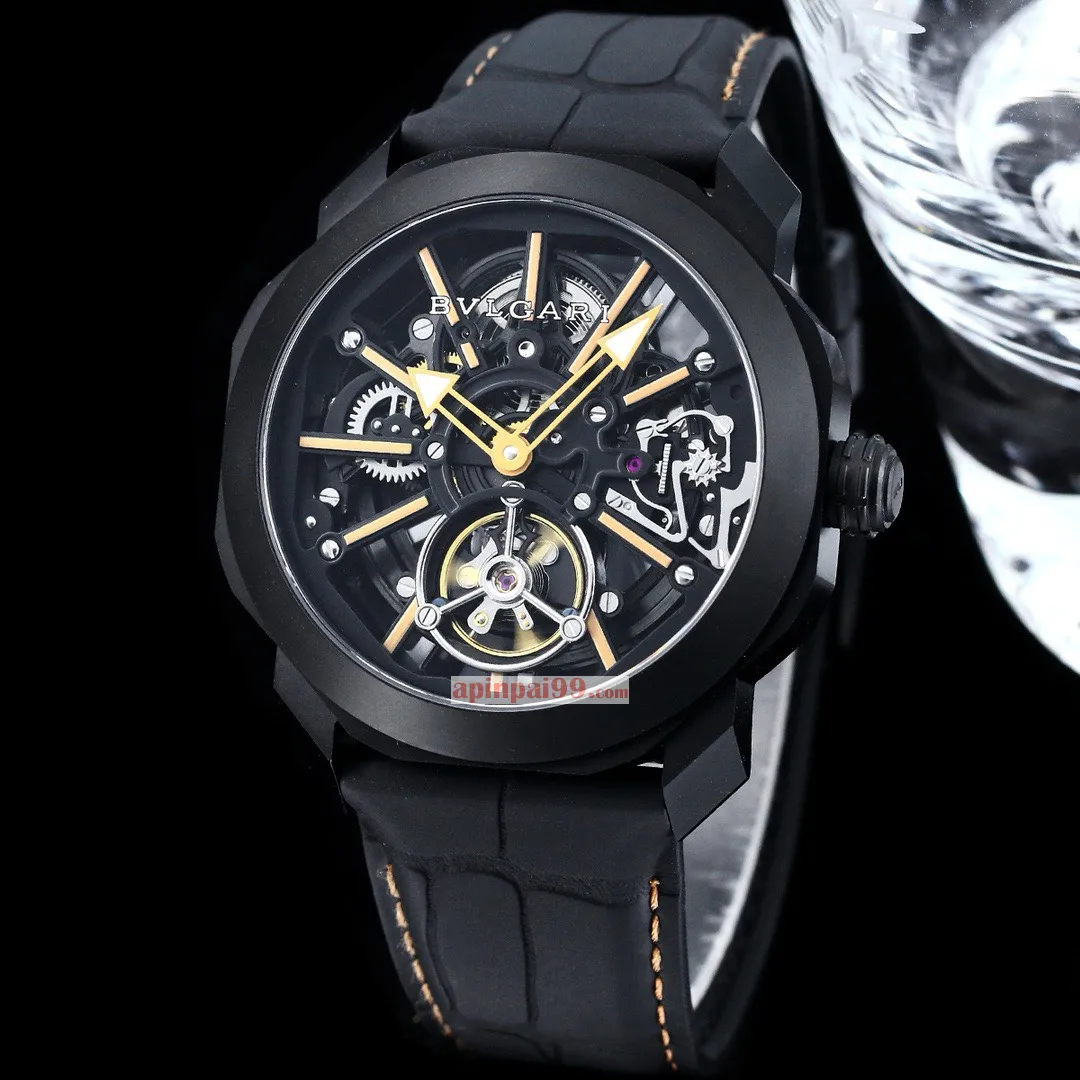 ブルガリコピー男性オクト ローマ スケルトン フライホイール高品質時計 bv88066[1]