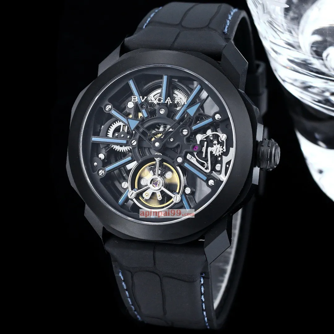 ブルガリコピー男性オクト ローマ スケルトン フライホイール高品質時計 bv88066[6]