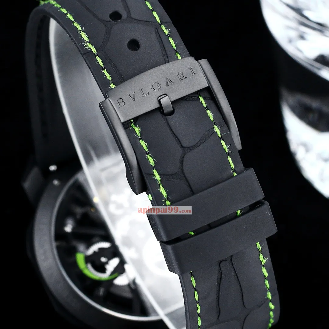 ブルガリコピー男性オクト ローマ スケルトン フライホイール高品質時計 bv88066[7]