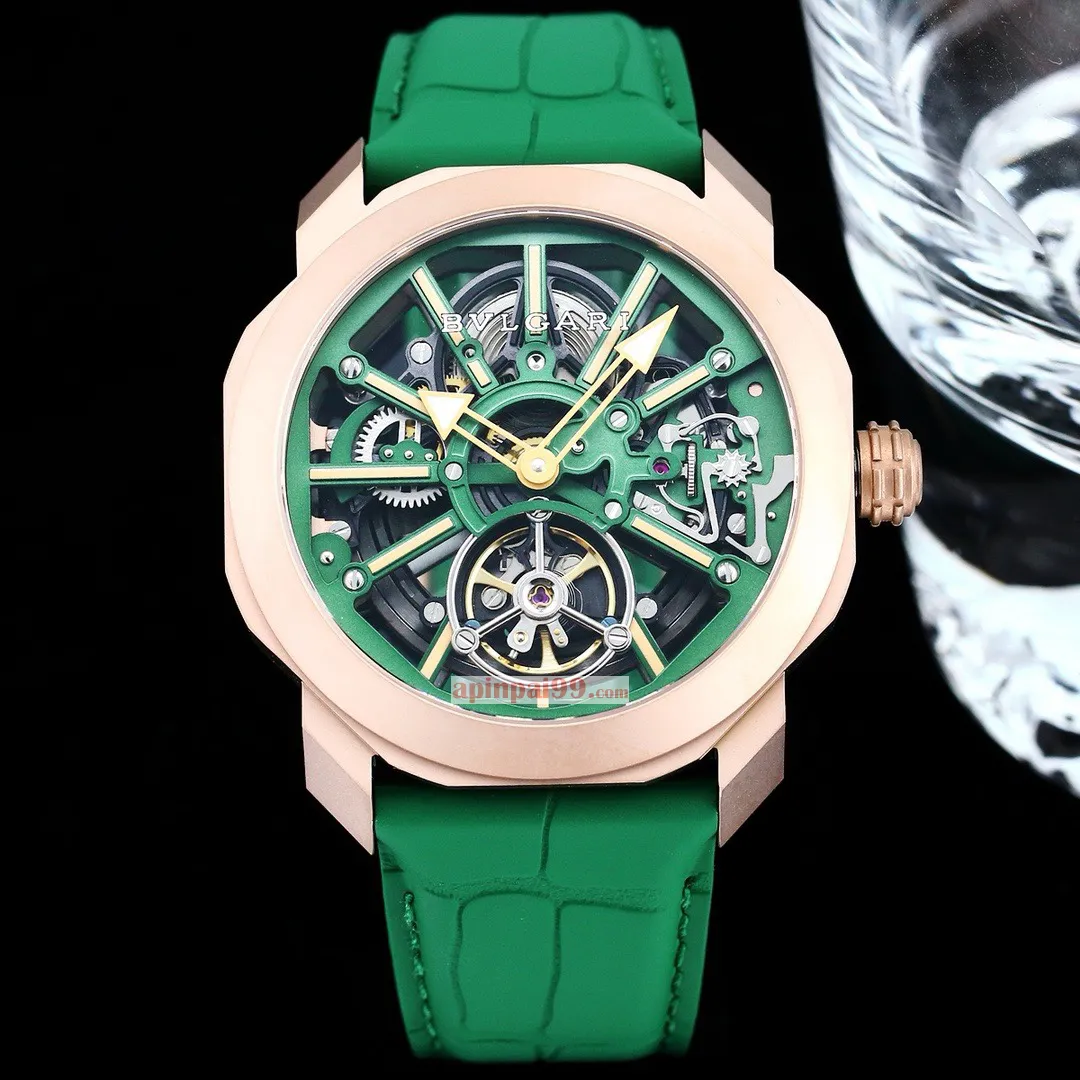 ブルガリスーパーコピーの時計オクト ローマ スケルトン フライホイール bv88067