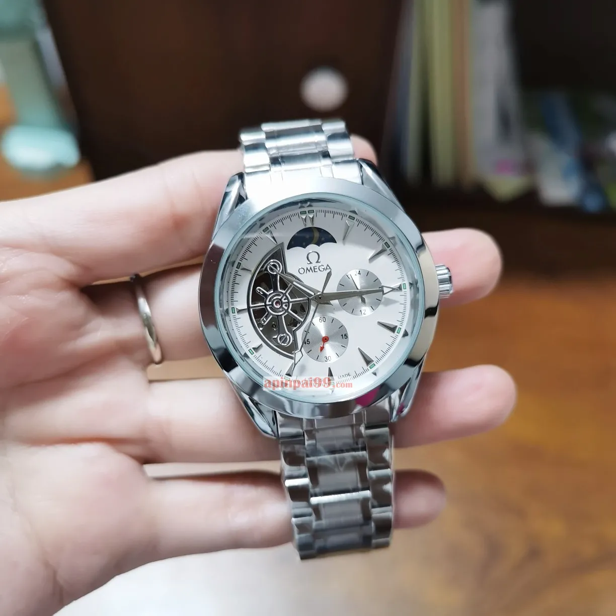 最新と古典的オメガ全自動5ピン太陽月星機械時計 omg1556[1]