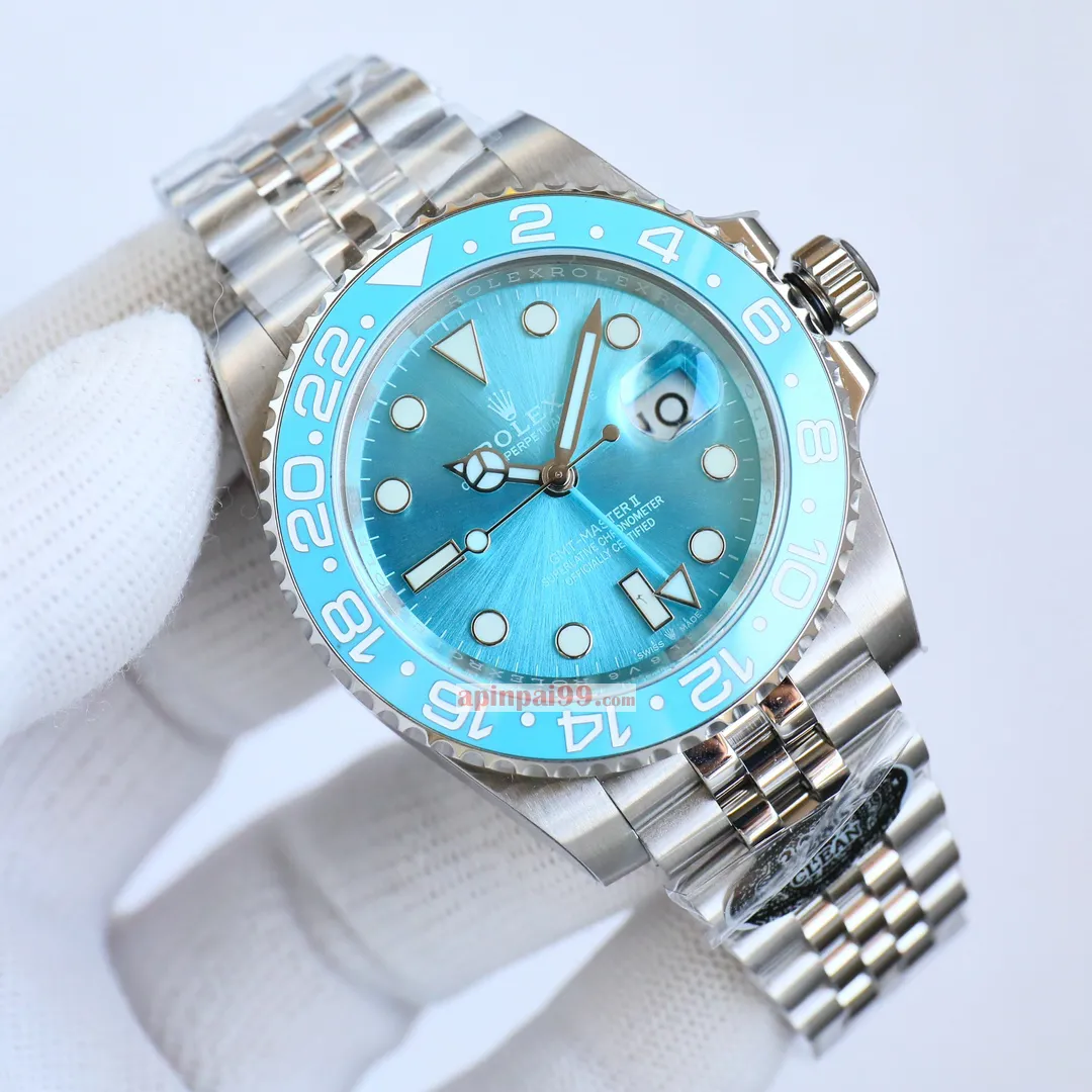 人気海外最新アップグレードされたロレックスグリニッジシリーズティファニーブルー/ブルーブラック腕時計 L1800
