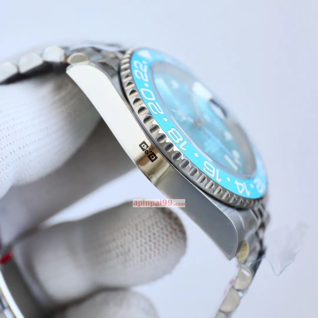 人気海外最新アップグレードされたロレックスグリニッジシリーズティファニーブルー/ブルーブラック腕時計 L1800[3]