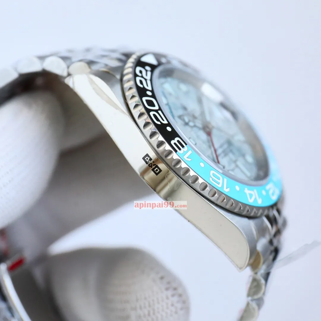 最新入荷ロレックスメンズ機械式コピー時計グリニッジシリーズティファニーブルー/ブルーブラック L1800-1[4]